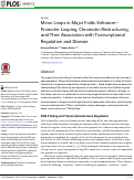 Cover page: Minor Loops in Major Folds: Enhancer–Promoter Looping, Chromatin Restructuring, and Their Association with Transcriptional Regulation and Disease