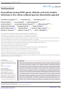 Cover page: Associations among MHC genes, latitude, and avian malaria infections in the rufous-collared sparrow (Zonotrichia capensis).