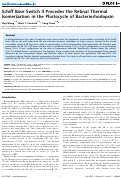Cover page: Schiff base switch II precedes the retinal thermal isomerization in the photocycle of bacteriorhodopsin.