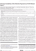 Cover page: Inherent instability of the retinitis pigmentosa P23H mutant opsin.