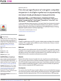 Cover page: The clinical significance of stringent complete response in multiple myeloma is surpassed by minimal residual disease measurements