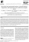 Cover page: Theoretical and experimental analysis of droplet diameter, temperature, and evaporation rate evolution in cryogenic sprays