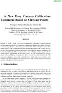 Cover page: A new easy camera calibration technique based on circular points