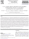 Cover page: C1–C8 volatile organic compounds in the atmosphere of Hong Kong: Overview of atmospheric processing and source apportionment