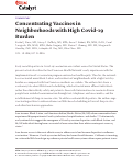 Cover page: Concentrating Vaccines in Neighborhoods with High Covid-19 Burden