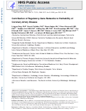 Cover page: Contribution of Gene Regulatory Networks to Heritability of Coronary&nbsp;Artery Disease.