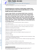 Cover page: Prenatal depression and risk of child autism-related traits among participants in the Environmental influences on Child Health Outcomes program.