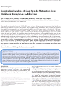 Cover page: Longitudinal Analysis of Sleep Spindle Maturation from Childhood through Late Adolescence