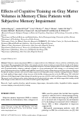 Cover page: Effects of Cognitive Training on Gray Matter Volumes in Memory Clinic Patients with Subjective Memory Impairment