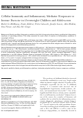 Cover page: Cellular Immunity and Inflammatory Mediator Responses to Intense Exercise in Overweight Children and Adolescents