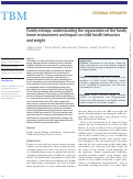 Cover page: Family entropy: understanding the organization of the family home environment and impact on child health behaviors and weight.