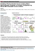 Cover page: Enabling Photoactivated Cross-Linking Mass Spectrometric Analysis of Protein Complexes by Novel MS-Cleavable Cross-Linkers