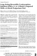 Cover page: Long-Acting Reversible Contraception Initiation With a 2- to 3-Week Compared With a 6-Week Postpartum Visit