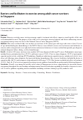 Cover page: Barriers and facilitators to exercise among adult cancer survivors in Singapore