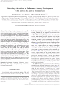 Cover page: Detecting Alterations in Pulmonary Airway Development with Airway-by-Airway Comparison