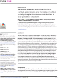 Cover page: Reference intervals and values for fecal cortisol, aldosterone, and the ratio of cortisol to dehydroepiandrosterone metabolites in four species of cetaceans