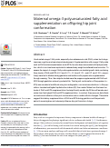 Cover page: Maternal omega-3 polyunsaturated fatty acid supplementation on offspring hip joint conformation