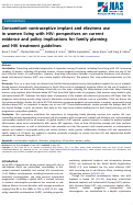 Cover page: Concomitant contraceptive implant and efavirenz use in women living with HIV: perspectives on current evidence and policy implications for family planning and HIV treatment guidelines