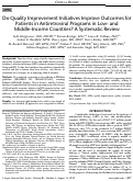 Cover page: Do Quality Improvement Initiatives Improve Outcomes for Patients in Antiretroviral Programs in Low- and Middle-Income Countries? A Systematic Review