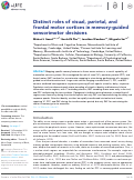 Cover page: Distinct roles of visual, parietal, and frontal motor cortices in memory-guided sensorimotor decisions