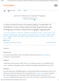 Cover page: A cross-sectional survey of coronary plaque composition in individuals on non-statin lipid lowering drug therapies and undergoing coronary computed tomography angiography