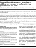 Cover page: Repeated hospital encounters for asthma in children and exposure to traffic-related air pollution near the home.