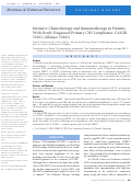 Cover page: Intensive Chemotherapy and Immunotherapy in Patients With Newly Diagnosed Primary CNS Lymphoma: CALGB 50202 (Alliance 50202)