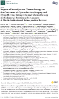 Cover page: Impact of Neoadjuvant Chemotherapy on the Outcomes of Cytoreductive Surgery and Hyperthermic Intraperitoneal Chemotherapy for Colorectal Peritoneal Metastases: A Multi-Institutional Retrospective Review