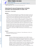 Cover page: Patient-Specific Induced Pluripotent Stem Cell Models: Generation and Characterization of Cardiac Cells