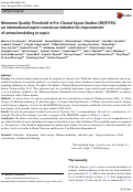 Cover page: Minimum Quality Threshold in Pre-Clinical Sepsis Studies (MQTiPSS): an international expert consensus initiative for improvement of animal modeling in sepsis