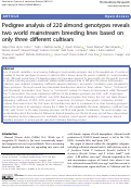 Cover page: Pedigree analysis of 220 almond genotypes reveals two world mainstream breeding lines based on only three different cultivars