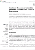 Cover page: Oscillatory Behaviors of microRNA Networks: Emerging Roles in Retinal Development.