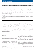 Cover page: C9ORF72 Intermediate Repeat Copies Are a Significant Risk Factor for Parkinson Disease