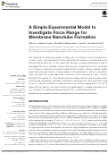 Cover page: A Simple Experimental Model to Investigate Force Range for Membrane Nanotube Formation