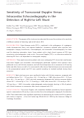 Cover page: Sensitivity of Transcranial Doppler Versus Intracardiac Echocardiography in the Detection of Right-to-Left Shunt