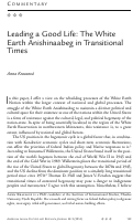 Cover page: Leading a Good Life: The White Earth Anishinaabeg in Transitional Times