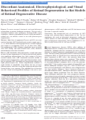 Cover page: Discordant Anatomical, Electrophysiological, and Visual Behavioral Profiles of Retinal Degeneration in Rat Models of Retinal Degenerative DiseaseOptokinetic Tracking in Retinal Degeneration