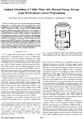 Cover page: Optimal scheduling of chiller plant with thermal energy storage using mixed integer linear programming