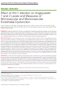 Cover page: Effect of HIV‐1 Infection on Angiopoietin 1 and 2 Levels and Measures of Microvascular and Macrovascular Endothelial Dysfunction