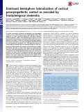 Cover page: Dominant hemisphere lateralization of cortical parasympathetic control as revealed by frontotemporal dementia