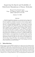 Cover page: Improving the Speed and Scalability of Distributed Simulations of Sensor Networks