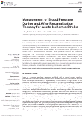 Cover page: Management of Blood Pressure During and After Recanalization Therapy for Acute Ischemic Stroke