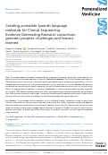 Cover page: Creating accessible Spanish language materials for Clinical Sequencing Evidence-Generating Research consortium genomic projects: challenges and lessons learned