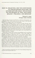 Cover page: Deja Vu, Dialectics, and the Constancies of Controversies Involving the Nature-Nuture Issue:  On Reviews of Final Solutions: Biology, Prejudice, and Genocide