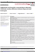 Cover page: Agglutination and hemolytic crossmatching to determine transfusion reaction differences between large and small breed goats.