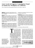 Cover page: Lower levels of cigarette consumption found in smoke-free workplaces in California