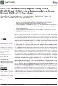 Cover page: Breakfast Consumption May Improve Fasting Insulin, HOMA-IR, and HbA1c Levels in Predominately Low-Income, Hispanic Children 7-12 Years of Age.