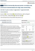 Cover page: Medical mentorship deconstructed: an analysis and structural recommendation for high value mentorship.