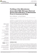 Cover page: Profiling of the Microbiome Associated With Nitrogen Removal During Vermifiltration of Wastewater From a Commercial Dairy