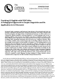 Cover page: Teaching L2 English with TED Talks: A Pedagogical Approach to Corpus Linguistics and Its Application to L2 Discourse